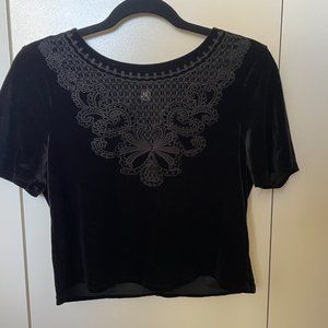 H&M Divided / Black Velvet Lace Top